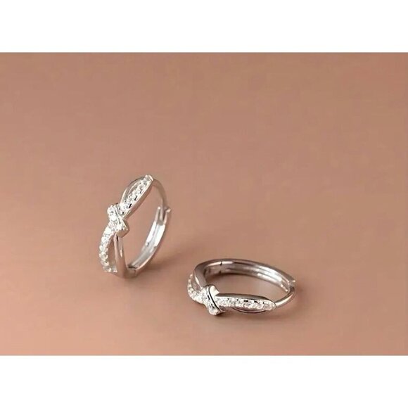 Sterling Silver Bow Earrings - Picture 1 of 3